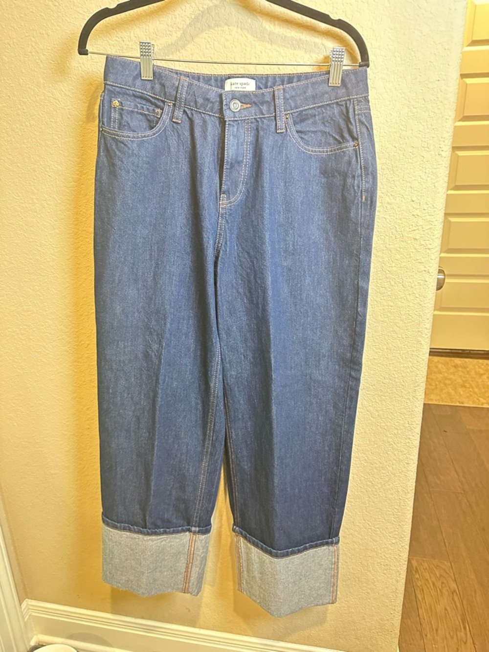 kate spade Blue Cuffed Straight Jeans
